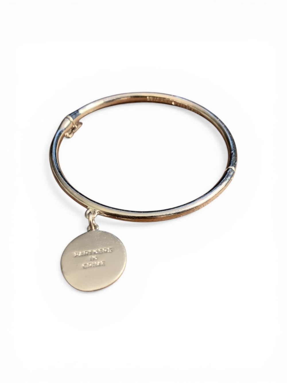 KATE SPADE Silver-Tone Disc Charm Bangle Bracelet